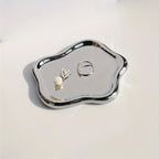 1Pv Ceramic Jewelry Tray, Cloud Shape Trinket Dish Vanity Organizer Tray for Jewelry, Ring Trinket Dish, Key Tray Jewelry Holder