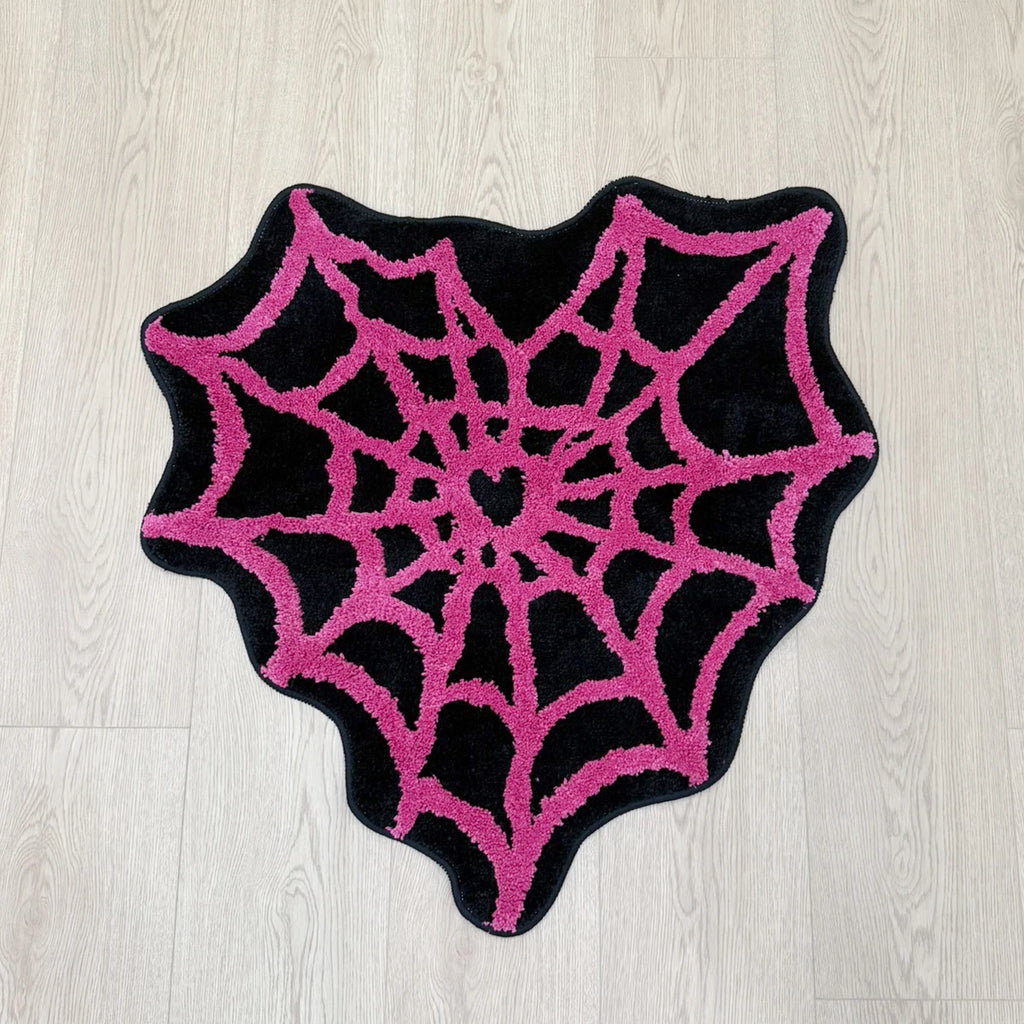 Herzförmiger Spider Web Teppich Weich und Rutschfest 