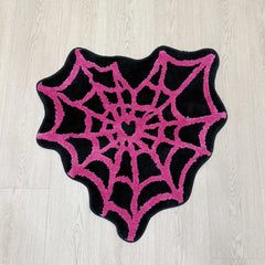 Heart-shaped Spider Web Rug