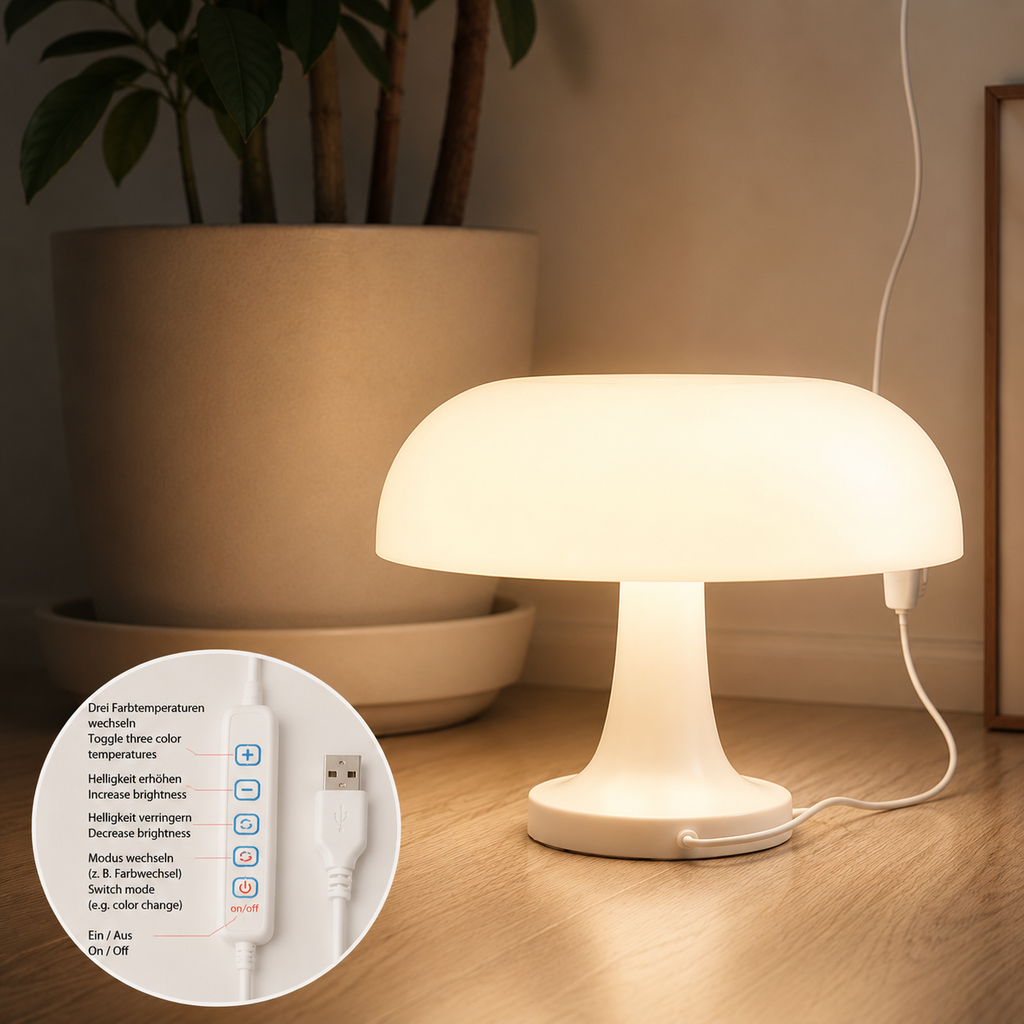 LED Pilztischlampe