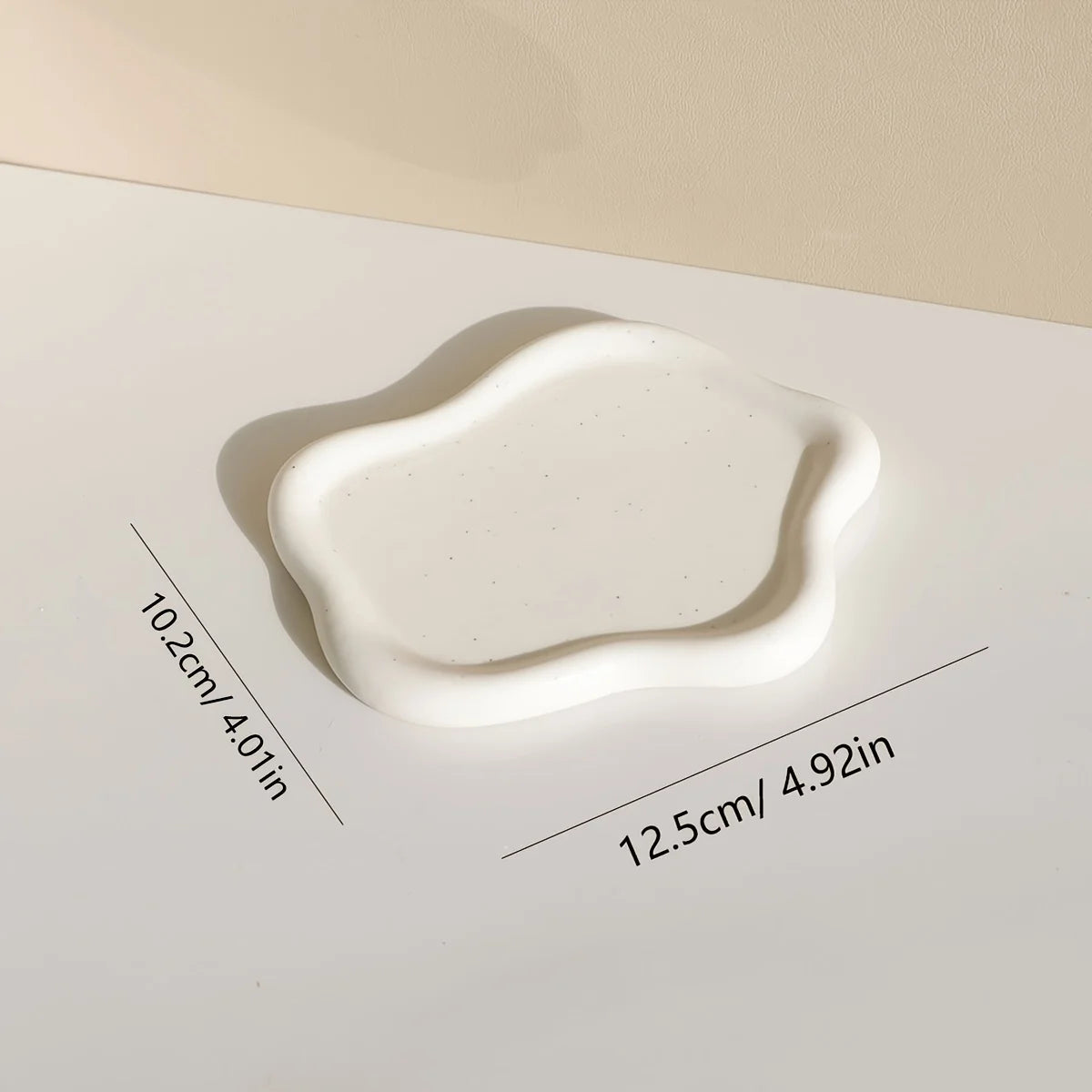 1Pv Ceramic Jewelry Tray, Cloud Shape Trinket Dish Vanity Organizer Tray for Jewelry, Ring Trinket Dish, Key Tray Jewelry Holder