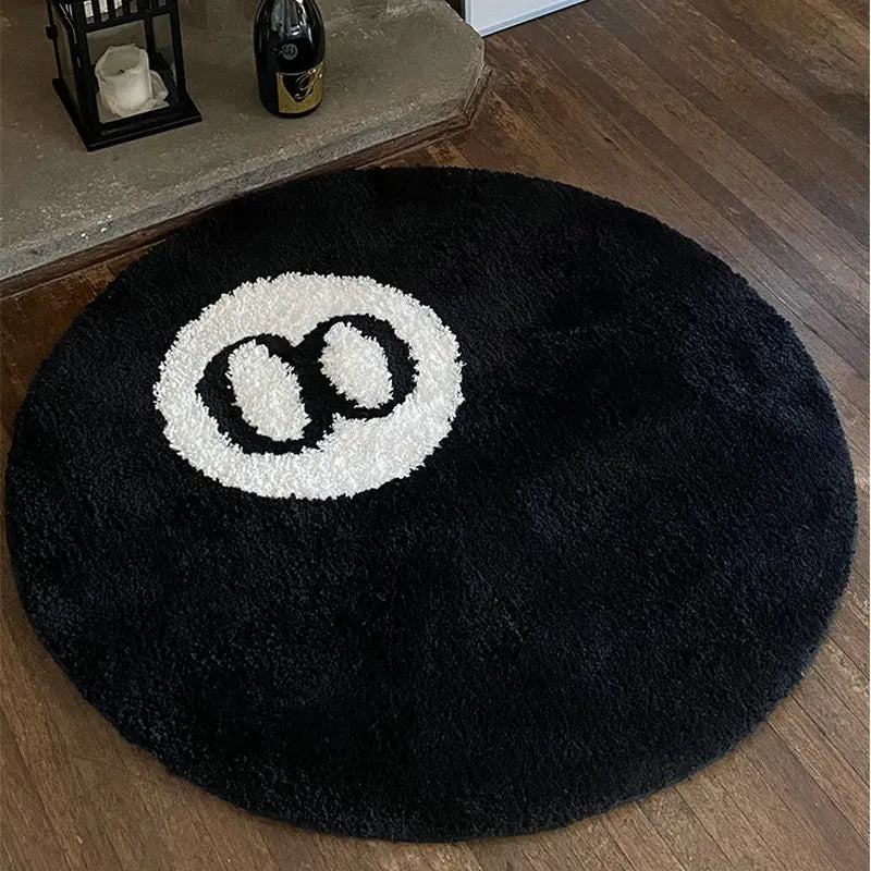 Ästhetischer runder Teppich mit Billard 8 Kugel Design