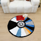 Runder CD Design Teppich Weich Rutschfest Moderner Wohn Teppich