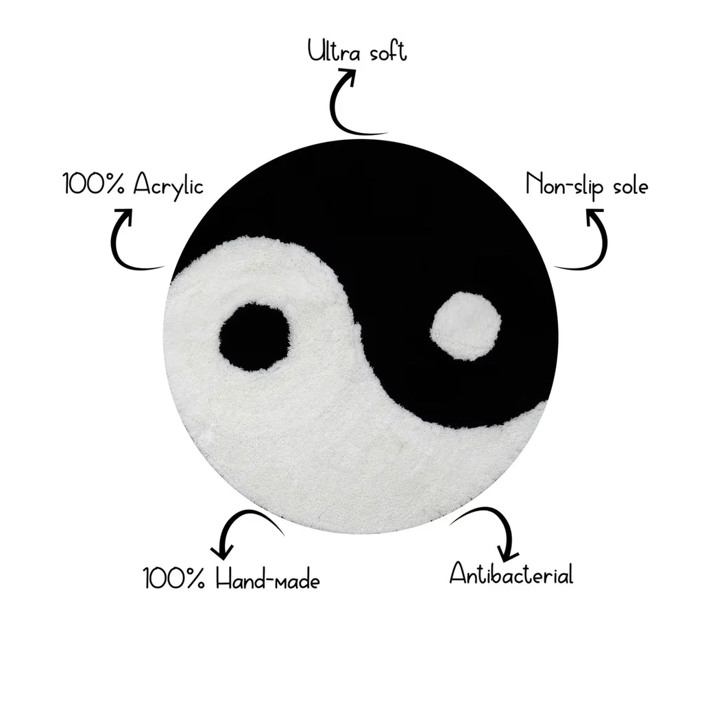 Yin and Yang Symbol Teppich Flauschig Rutschfest