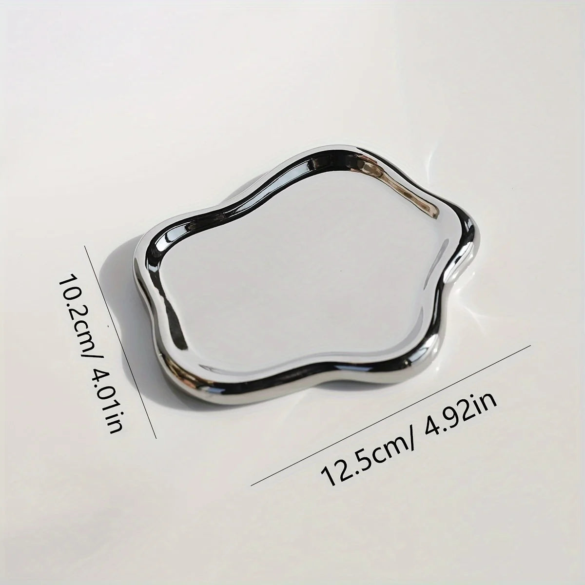 1Pv Ceramic Jewelry Tray, Cloud Shape Trinket Dish Vanity Organizer Tray for Jewelry, Ring Trinket Dish, Key Tray Jewelry Holder